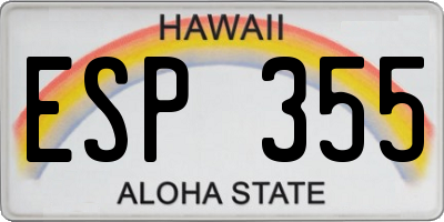 HI license plate ESP355