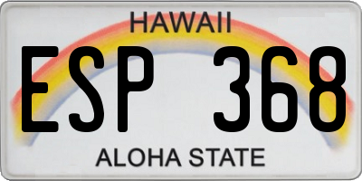 HI license plate ESP368