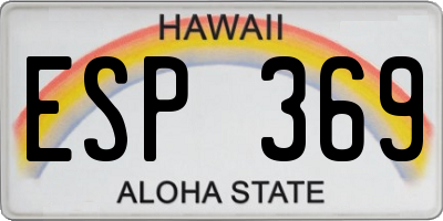 HI license plate ESP369