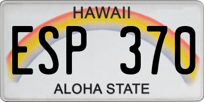 HI license plate ESP370