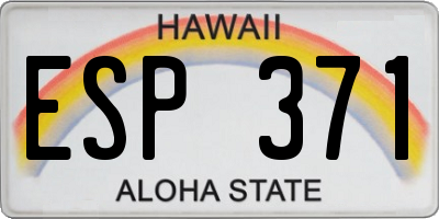 HI license plate ESP371