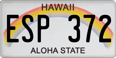HI license plate ESP372