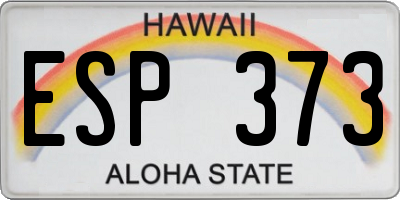 HI license plate ESP373