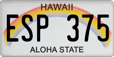 HI license plate ESP375