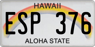 HI license plate ESP376