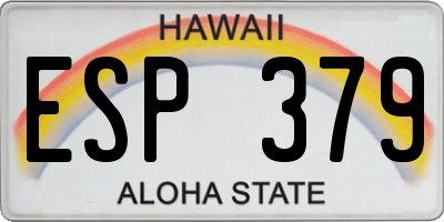HI license plate ESP379