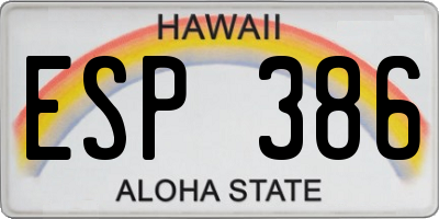 HI license plate ESP386