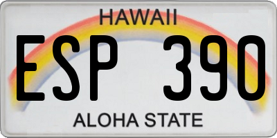 HI license plate ESP390
