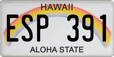 HI license plate ESP391