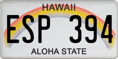 HI license plate ESP394