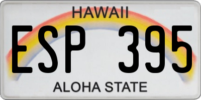 HI license plate ESP395