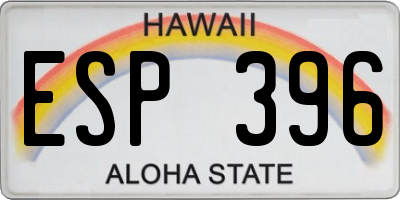 HI license plate ESP396