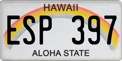HI license plate ESP397