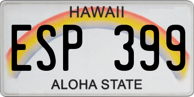 HI license plate ESP399