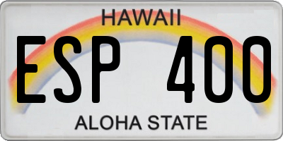 HI license plate ESP400