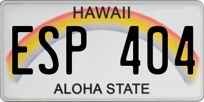 HI license plate ESP404