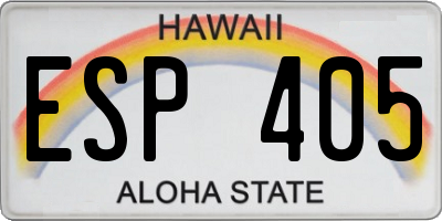 HI license plate ESP405