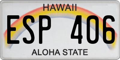 HI license plate ESP406