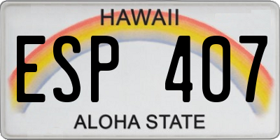 HI license plate ESP407