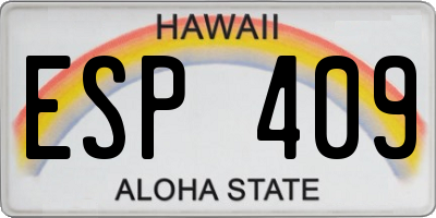 HI license plate ESP409