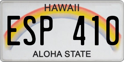 HI license plate ESP410