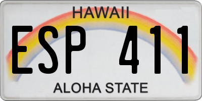 HI license plate ESP411