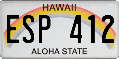 HI license plate ESP412