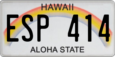 HI license plate ESP414