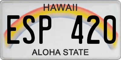 HI license plate ESP420
