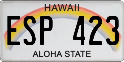 HI license plate ESP423