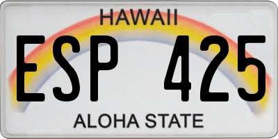 HI license plate ESP425