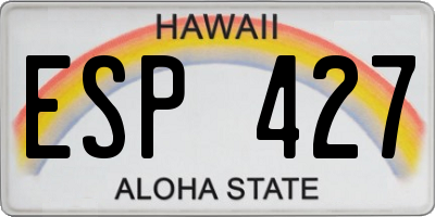 HI license plate ESP427