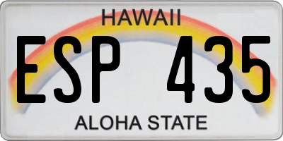 HI license plate ESP435