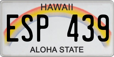 HI license plate ESP439