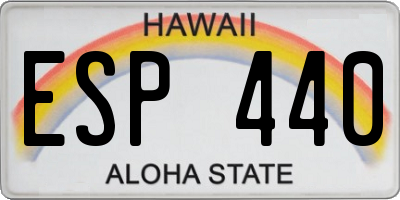 HI license plate ESP440