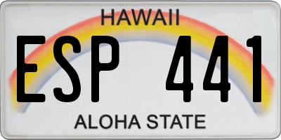 HI license plate ESP441