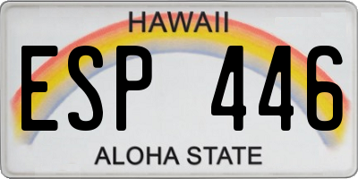 HI license plate ESP446