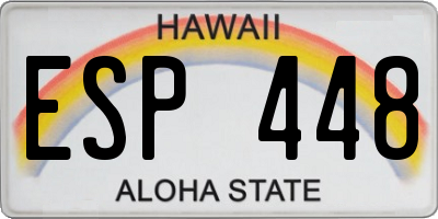 HI license plate ESP448