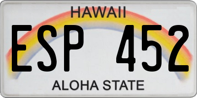HI license plate ESP452