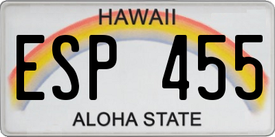 HI license plate ESP455