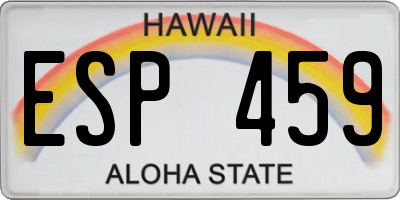 HI license plate ESP459