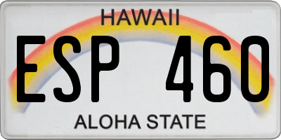 HI license plate ESP460