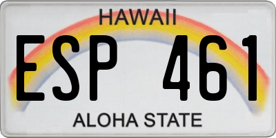 HI license plate ESP461
