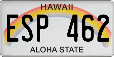 HI license plate ESP462