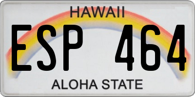 HI license plate ESP464