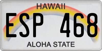 HI license plate ESP468
