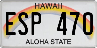 HI license plate ESP470