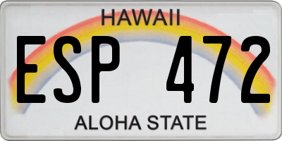 HI license plate ESP472