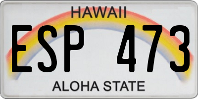 HI license plate ESP473