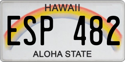 HI license plate ESP482